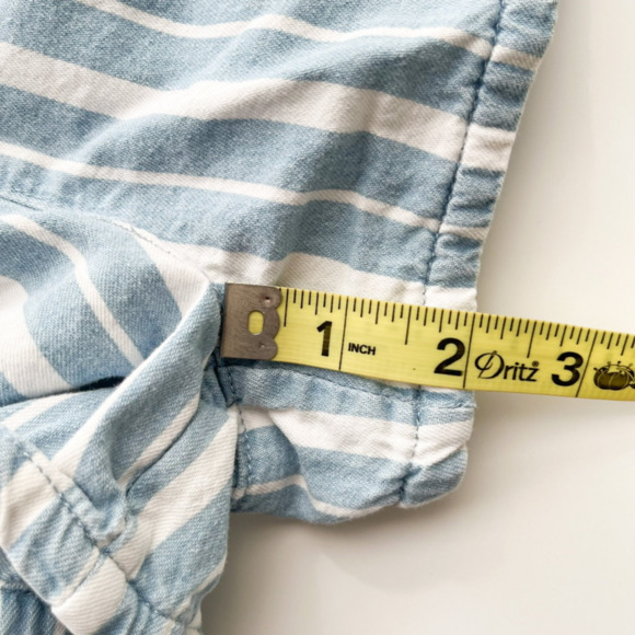 Aerie Cotton Pull On Drawstring Shorts Womens Small Blue White Stripe Summer - Picture 6 of 7